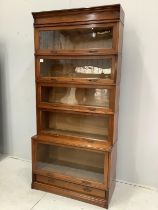 A Globe Wernicke style mahogany five section bookcase, width 87cm, depth 37cm, height 189cm