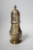 A George V Brittania standard silver baluster sugar caster, Daniel & John Welby, London, 1927, 21cm,