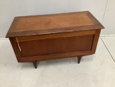 A mid century teak blanket box, width 95cm, depth 45cm, height 53cm