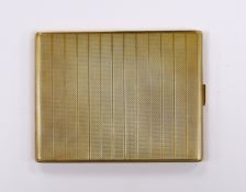 A George V engine turned 9ct gold cigarette case, Chester, 1925, 10.8cm, gross weight 132.7 grams.