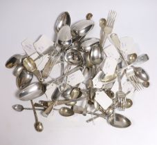 A quantity of assorted 19th century and later silver flatware, various dates, patterns and makers,