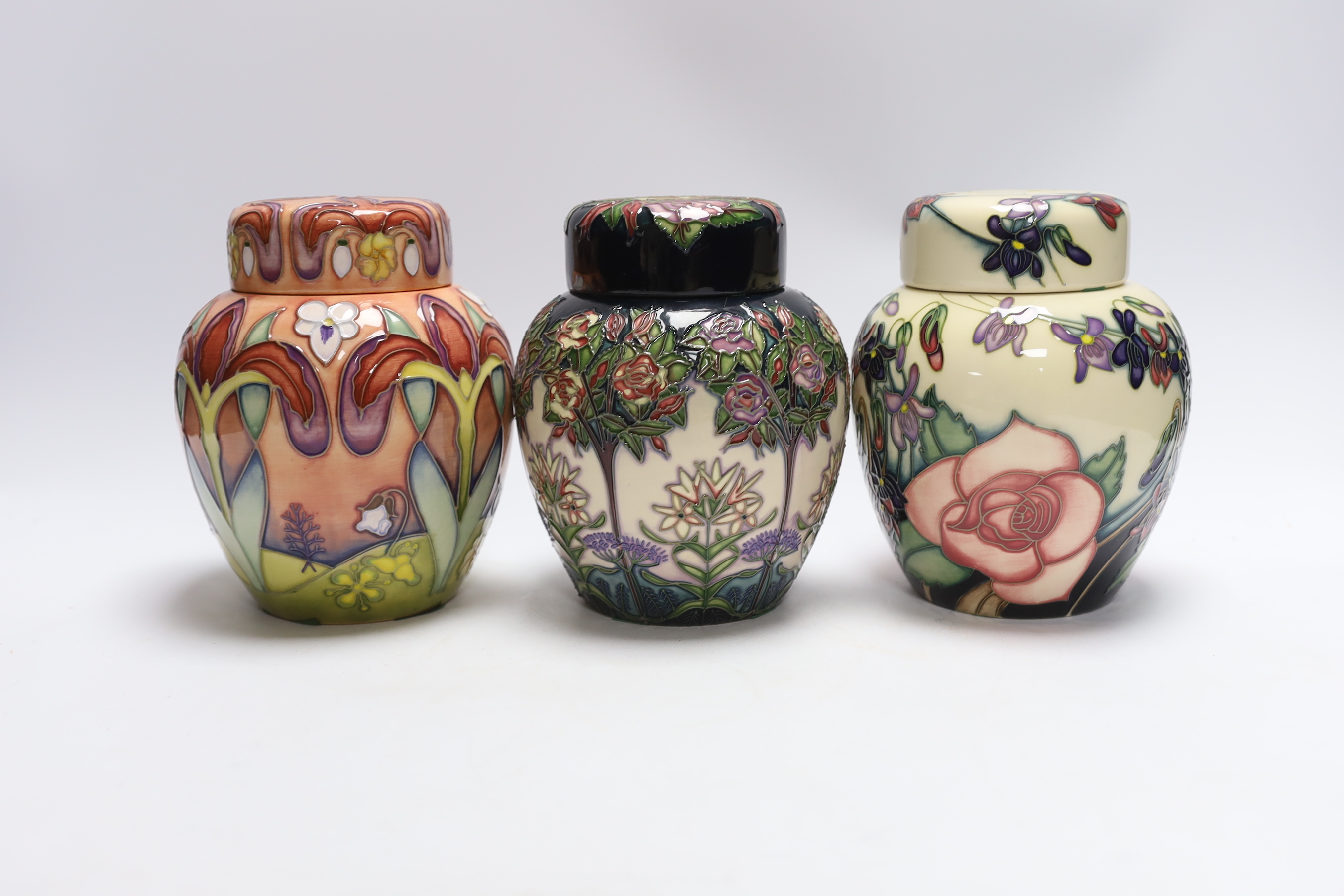 Three Moorcroft Shakespeare collection ginger jars; Winter's Tale, Romeo & Juliet and Twelfth - Image 2 of 4