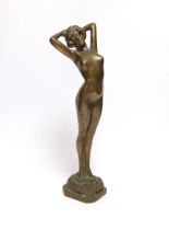 A bronze statue of a female figure, 40cm