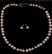 A single strand South Sea cultured pearl necklace, with sterling clasp, 48cm, in Pruden & Smith
