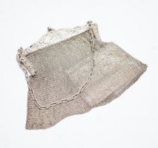 An early 20th century French silver mesh evening bag, import marks for Robert Cawley, Chester,