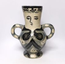 A studio pottery vase, inspired by Picasso, 35cm