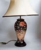 A large Moorcroft 'Oberon' pattern table lamp, 69cm high