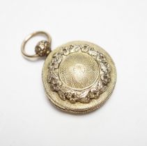 A George III engine turned two colour silver gilt circular vinaigrette, maker, GW, both sides with