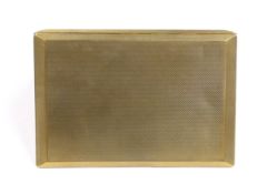A 1940's engine turned 9ct gold cigarette case, with interior engraved inscription, 12.4cm, gross