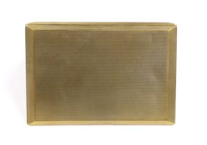 A 1940's engine turned 9ct gold cigarette case, with interior engraved inscription, 12.4cm, gross