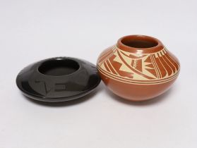 Two North American studio pottery vessels; a Marvin and Frances Martinez pottery bowl and a Kathy