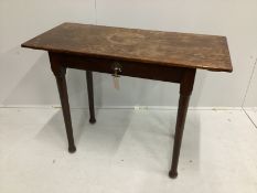 An oak rectangular side table, bears George V Royal cypher, width 99cm, depth 45cm, height 74cm