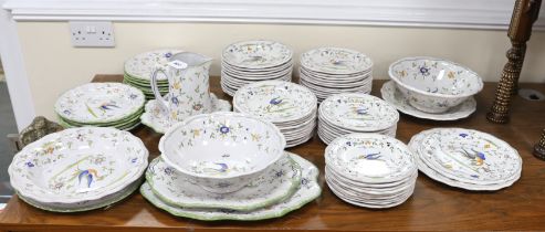 A comprehensive Moustiers, France faience dinner service