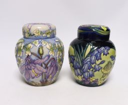 Two Moorcroft Shakespeare collection ginger jars; Love's Labour Lost and Cymbeline pattern,