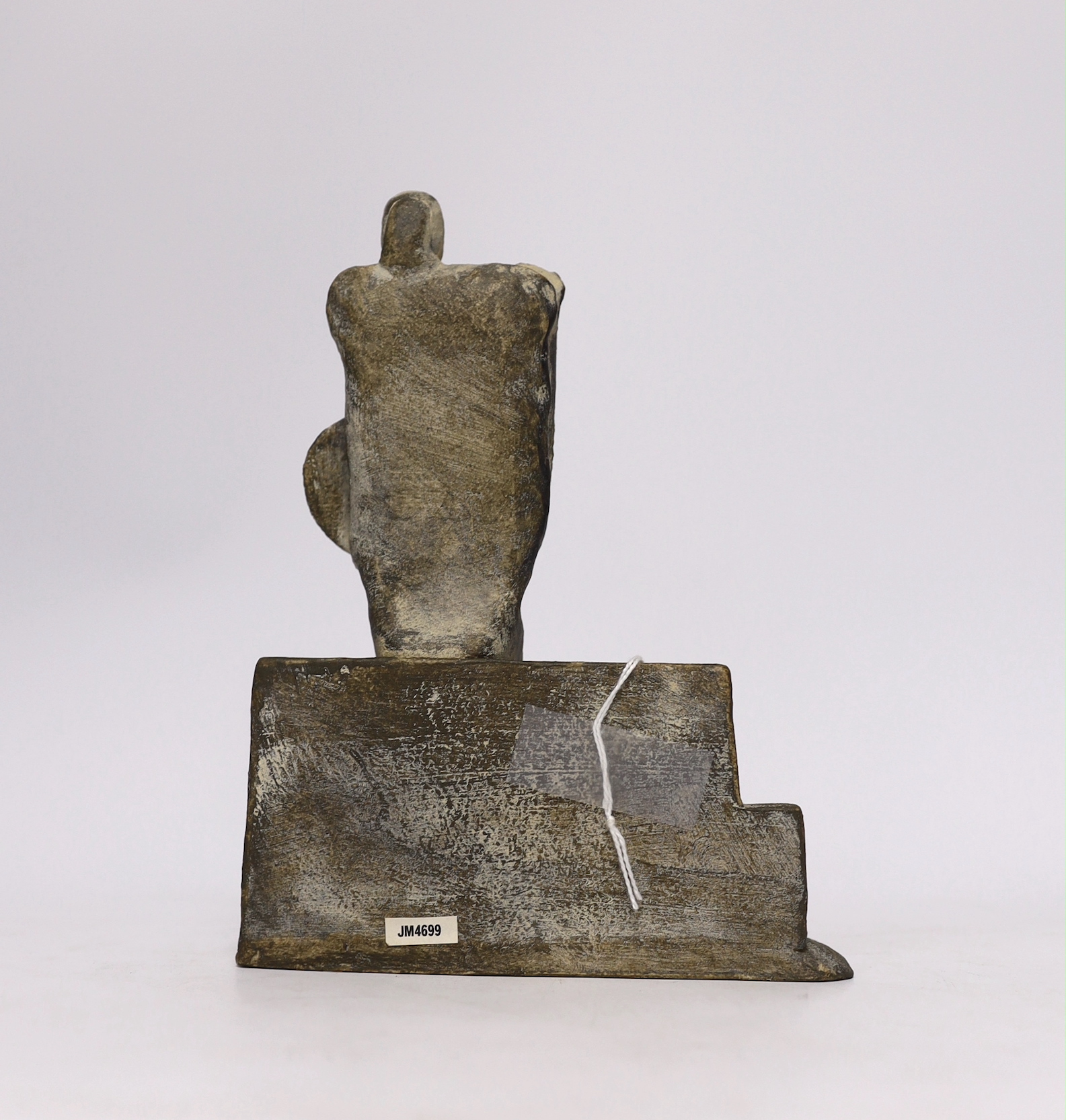 John Maltby (1936-2020), a ceramic abstract sculpture ‘Seated Kinght’, moulded maker’s mark, 19cm - Image 2 of 4