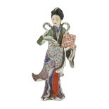 A Chinese enamelled porcelain figure of a lady, Republic period, the standing figure of a lady