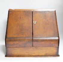 A Victorian mahogany stationery box, 41cm wide