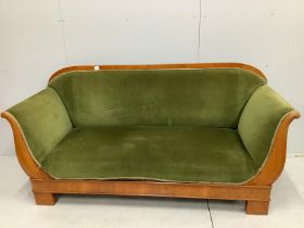 A Biedermeier style sofa, width 196cm, depth 70cm, height 97cm