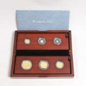 Royal Mint Brittania 2022 UK Premium six coin gold proof set, limited edition 150.