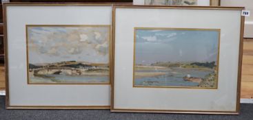 Albert Ernest Bottomley (1873-1950) pair of gouaches, Shoreham-by-Sea views, each signed, one