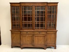 An early 19th century mahogany breakfront library bookcase stamped James Winter, Wardour St,