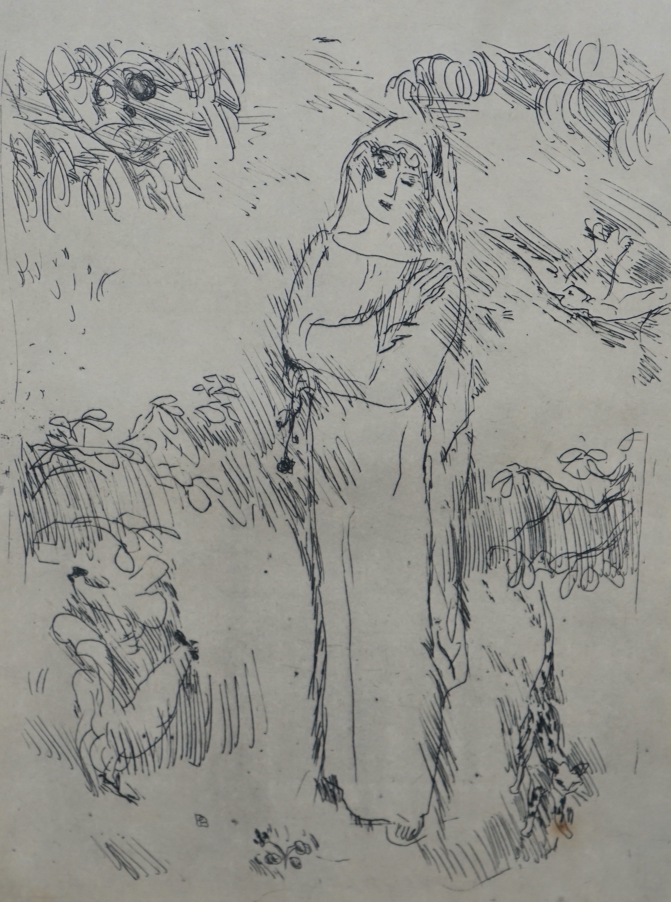 After Pierre Bonnard (French, 1867-1947) etching, Sainte Monique, 29 x 24cm