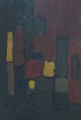 Impasto oil on board, abstract composition, geometric shapes, 45 x 29cm