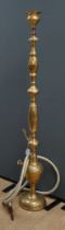 A large Middle Eastern brass hookah, 154cm