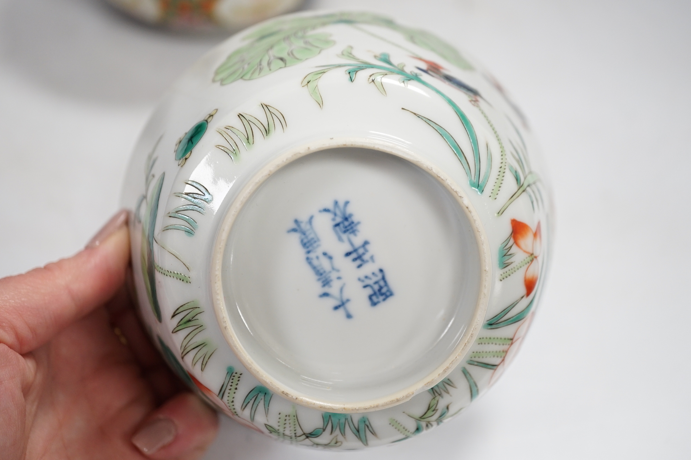 Two Chinese enamelled porcelain bowls, one for the Thai market, late Qing period, largest 16cm in - Image 9 of 10