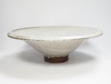 A Studio pottery crackle glaze bowl, 40cm diameter