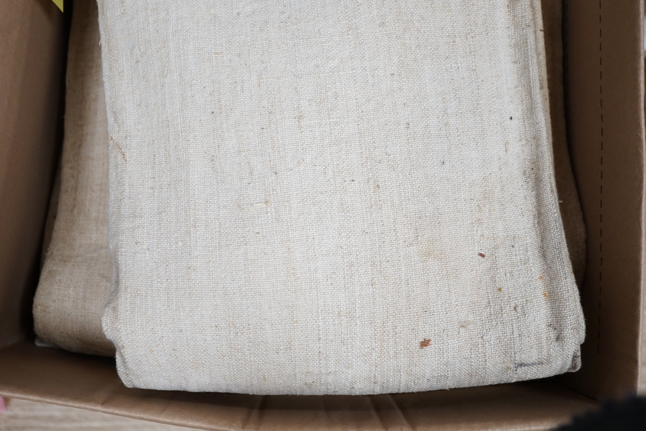 Seven pieces of French old coarse linen - Image 3 of 3