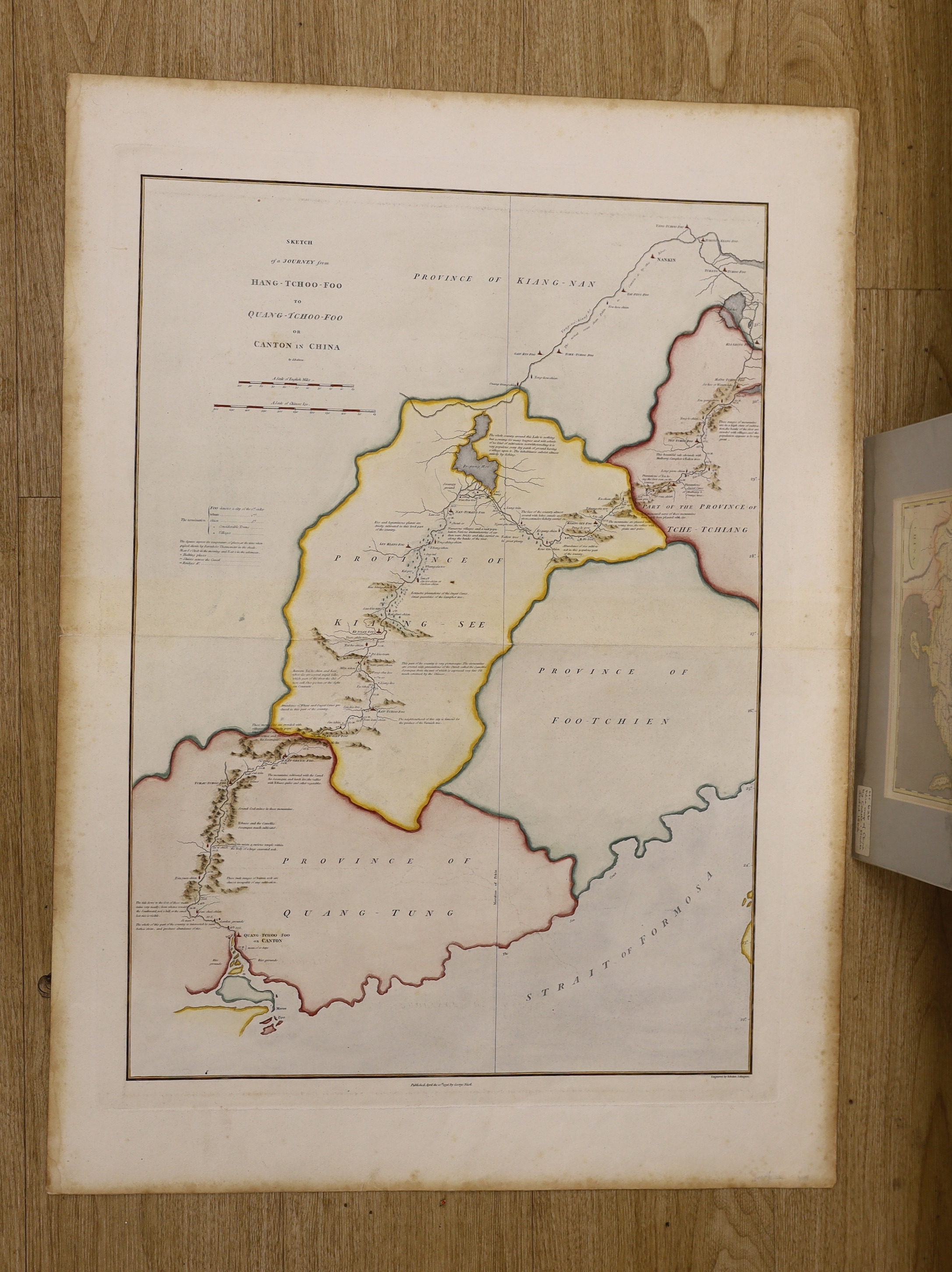 Two maps of China comprising, J. Barrow, Sketch of a Journey from Hang-Tchoo-Foo to Quang-Tchoo- - Image 2 of 3