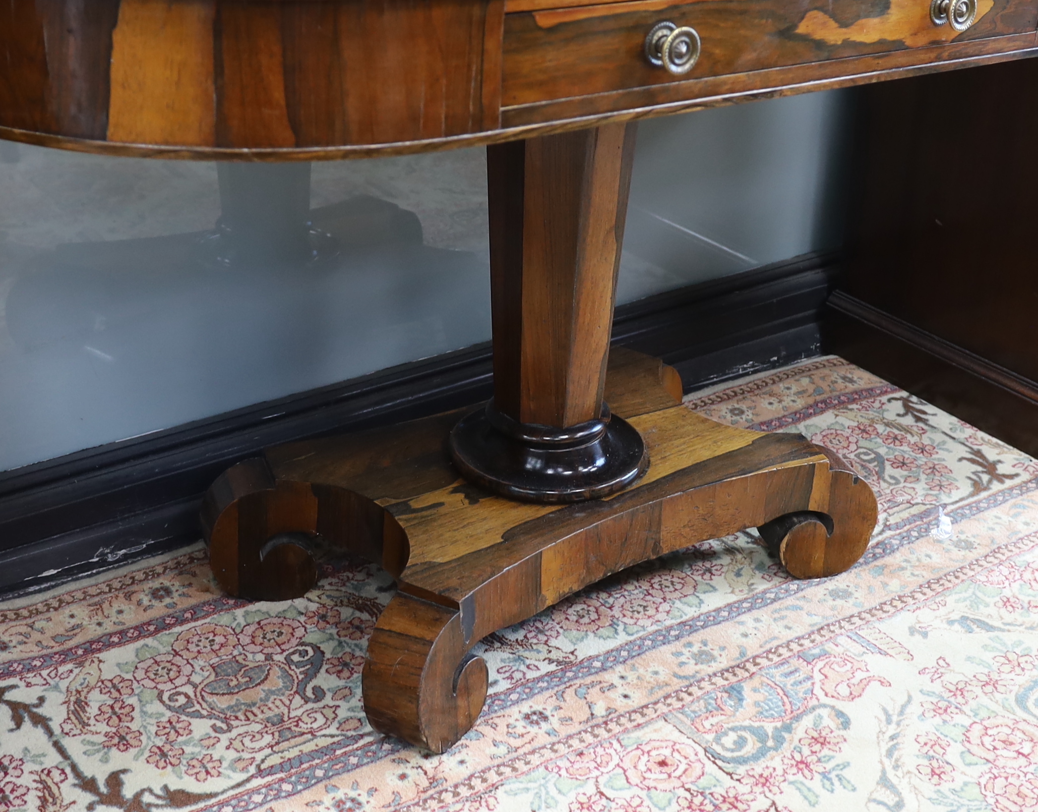 An early Victorian rosewood centre table, fitted with a single drawer, width 117cm, depth 58cm, - Image 4 of 4