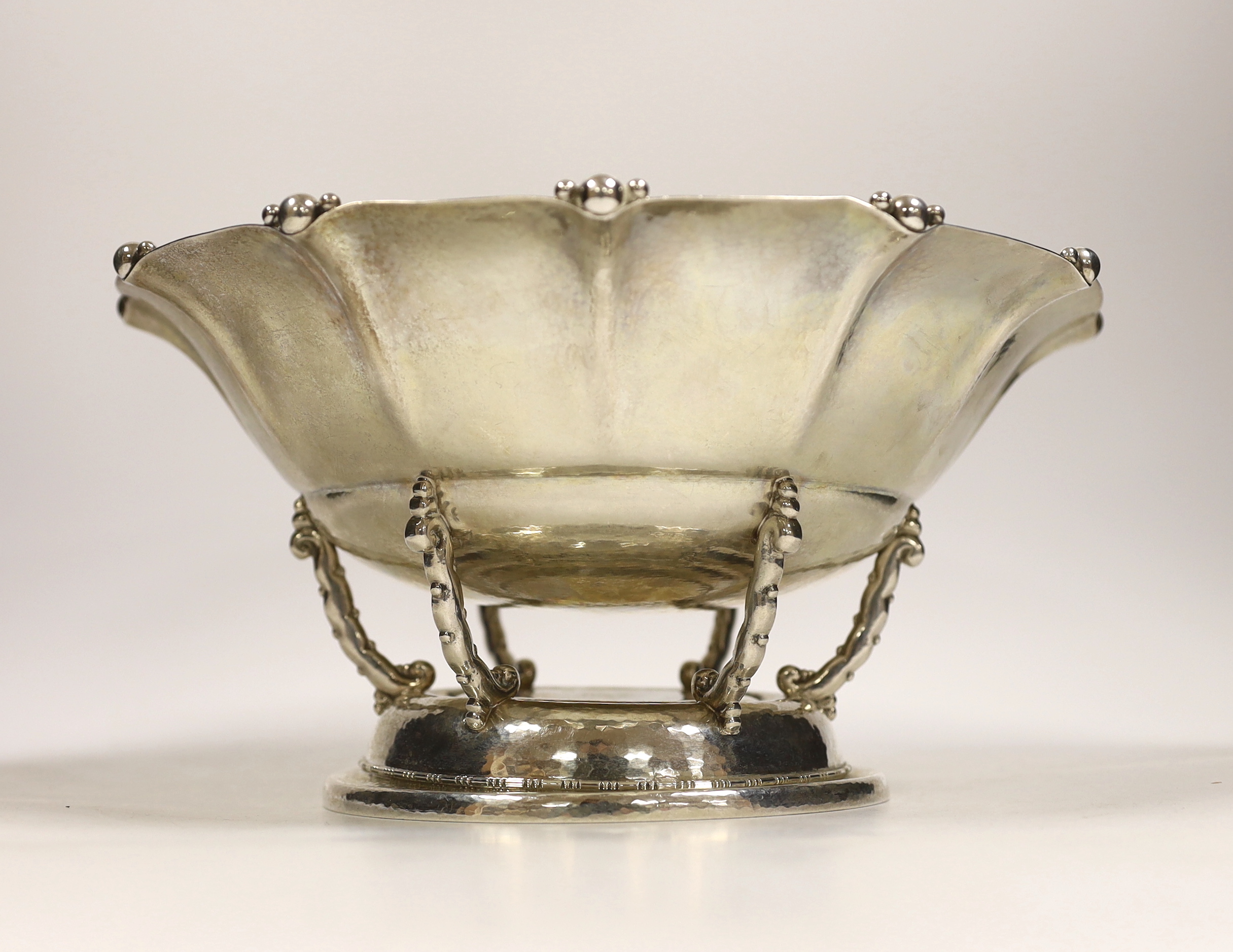 An early 20th century Swedish planished white metal circular fruit bowl, by Karl Anderson, date - Image 2 of 3