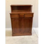 A small early Victorian mahogany chiffonier, width 80cm, depth 38cm, height 119cm