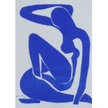 After Henri Matisse (French, 1869-1954) colour lithograph, ‘Nu Bleu’, unsigned, 70 x 50cm