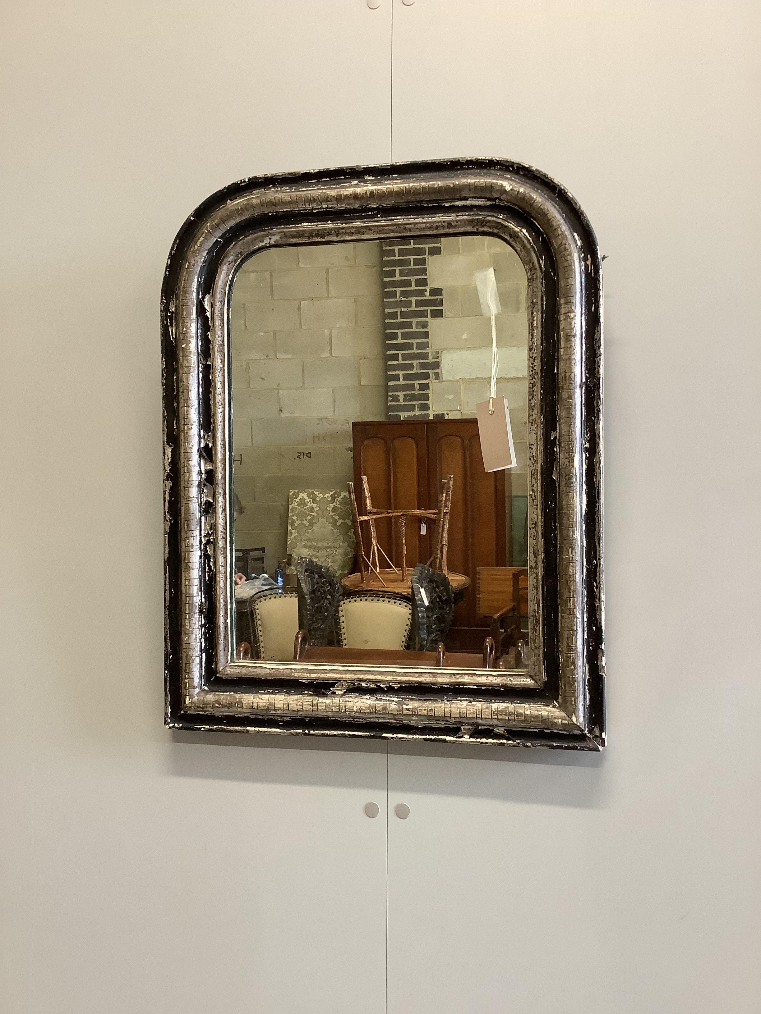 A small 19th century French painted wall mirror, width 46cm, height 59cm