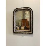 A small 19th century French painted wall mirror, width 46cm, height 59cm