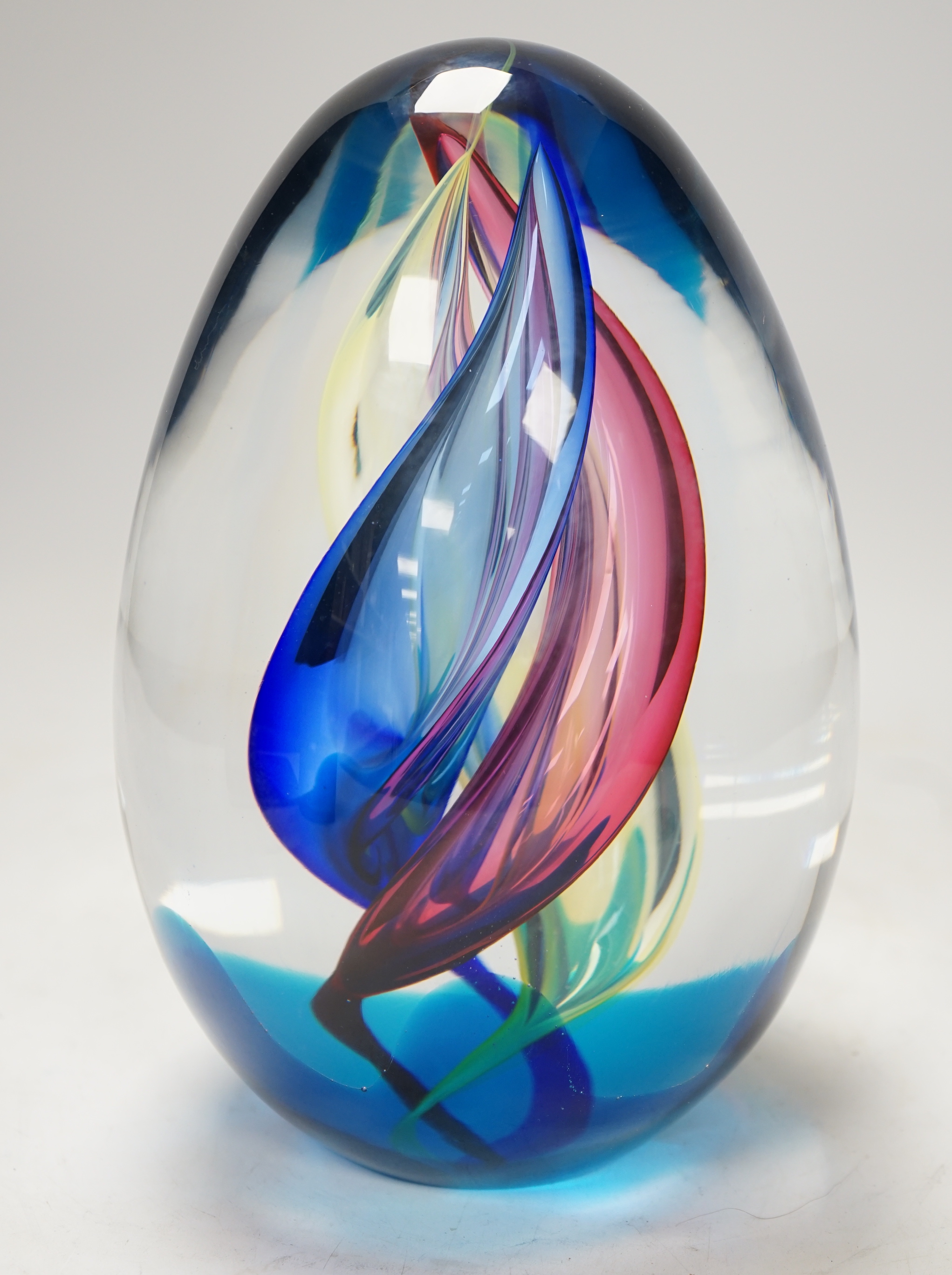 A large ARS, Murano glass egg shaped, marked ARS to base, signed Cammozzo Roberto, height 22cm - Image 4 of 6