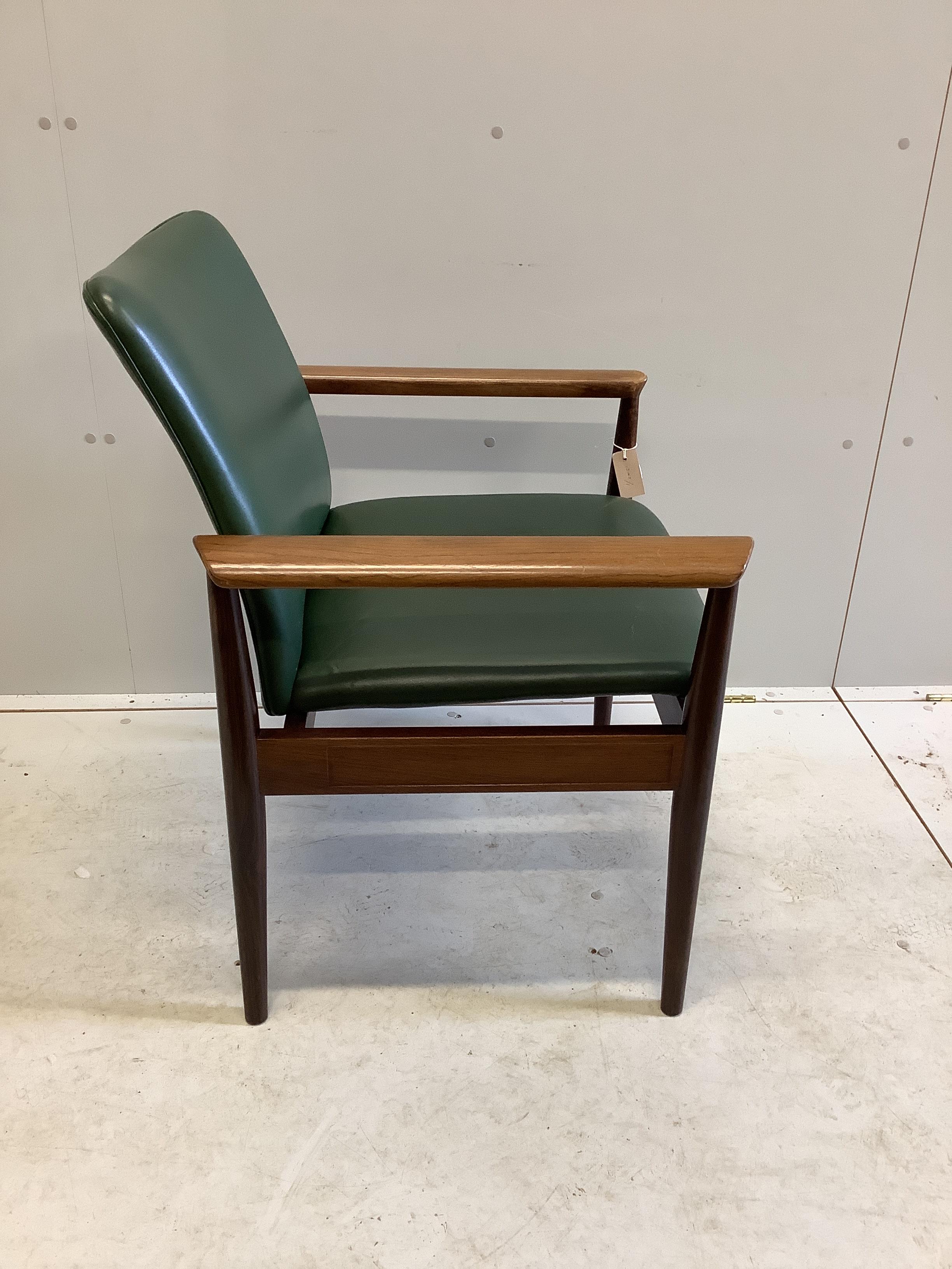 A mid century Danish Finnjuhl rosewood elbow chair, width 68cm, depth 50cm, height 80cm - Image 2 of 3