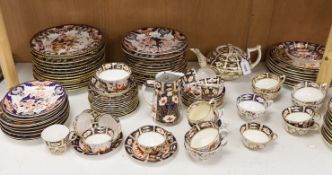A Collection of Bloor period to Royal Crown Derby Imari pattern dinner and tea ware including dinner
