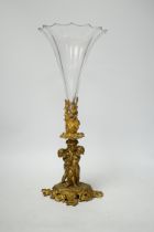 A 19th century ormolu and glass cherubic epergne, 36cm