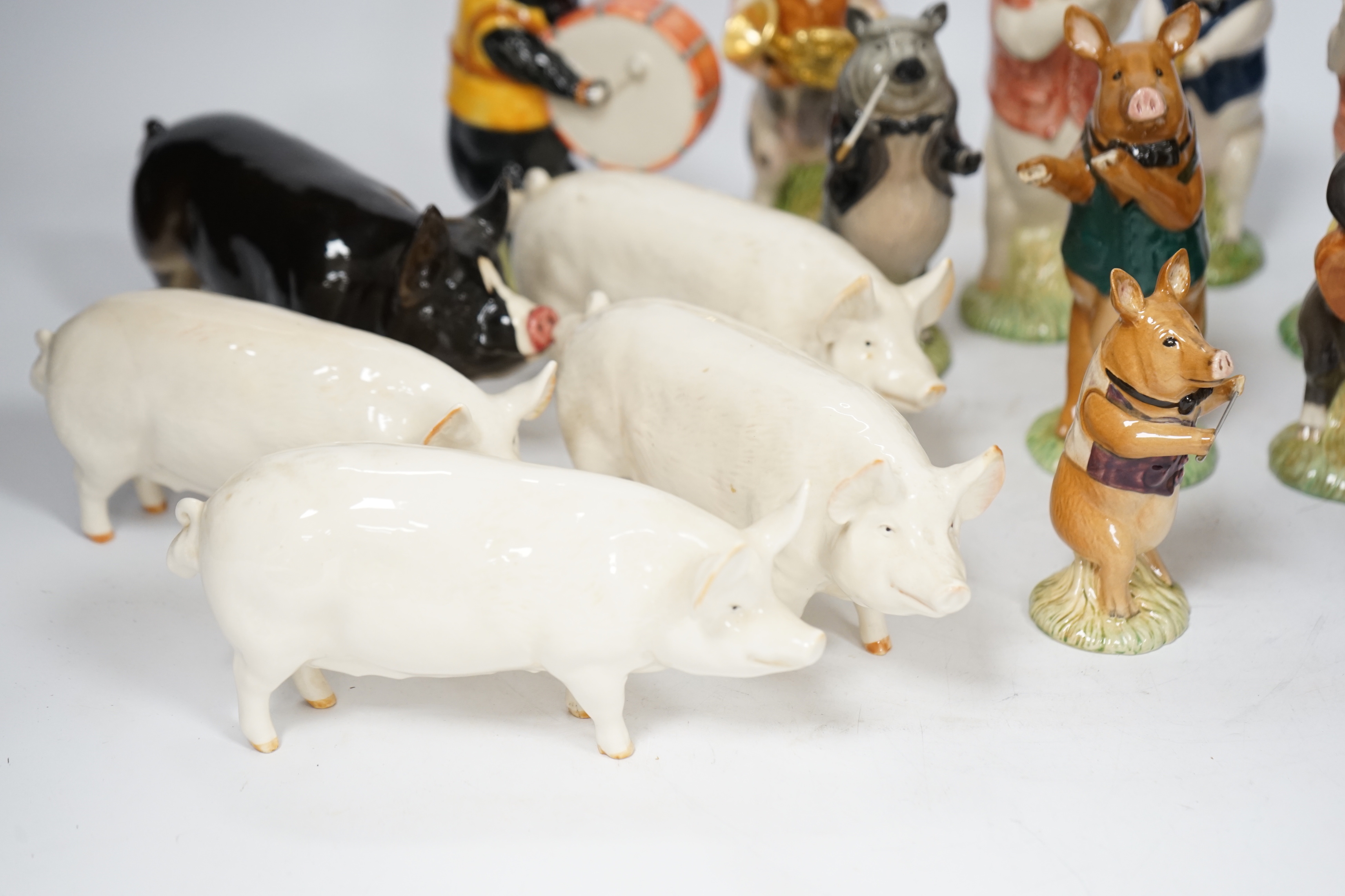 Five Beswick pigs and ten Beswick pig musician band figures - Image 6 of 10