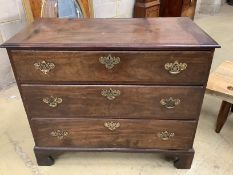 A George III mahogany three drawer chest, width 107cm, depth 53cm, height 90cm