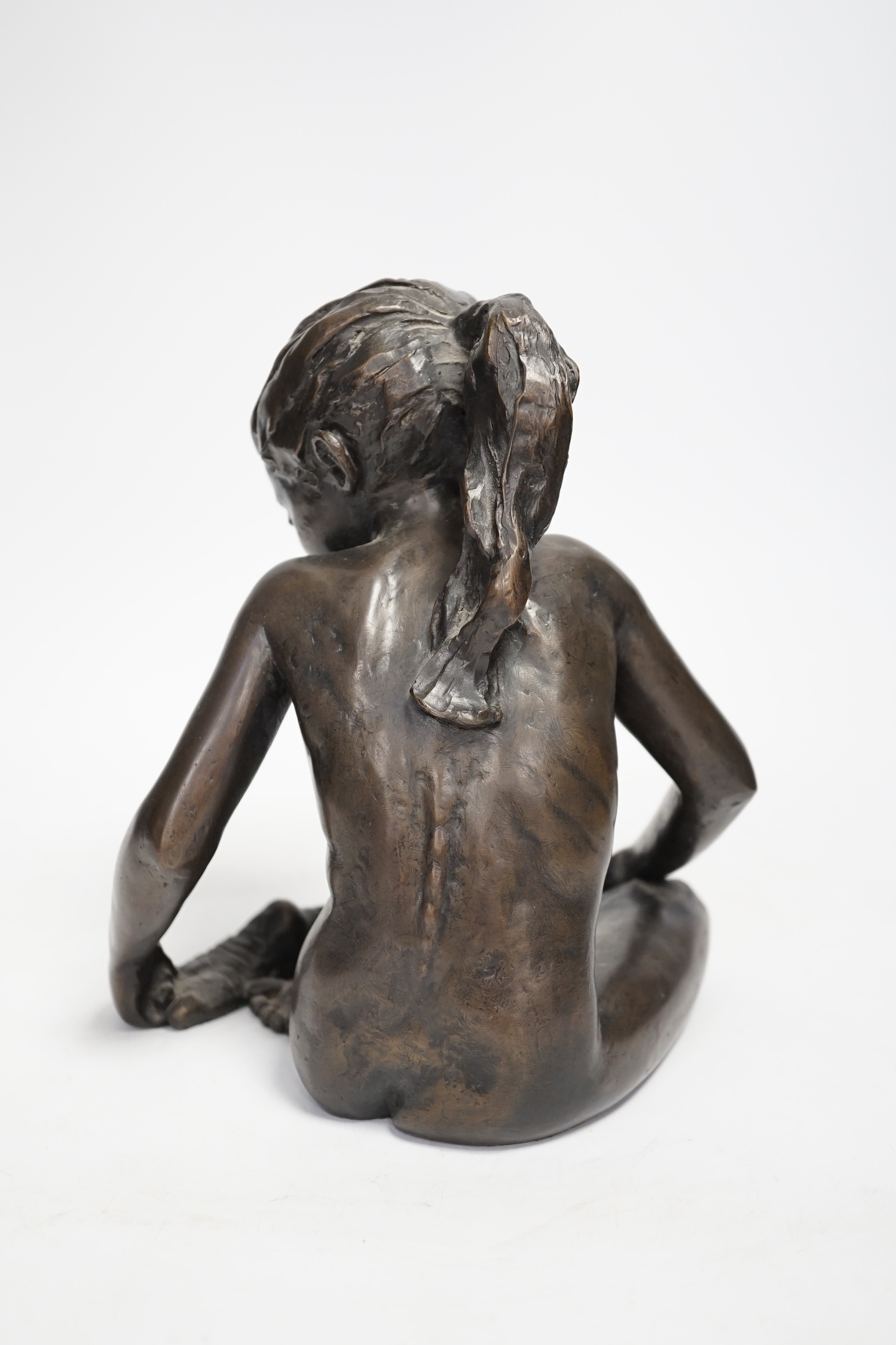 Tom Greenshields, contemporary resin sculpture, Lara in garden, 20cm high - Image 3 of 4