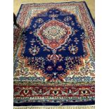 A North West Persian style blue ground carpet, 260 x 180cm