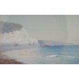 John White (1851-1933) gouache, Devon coastal scene, signed, 18 x 27cm