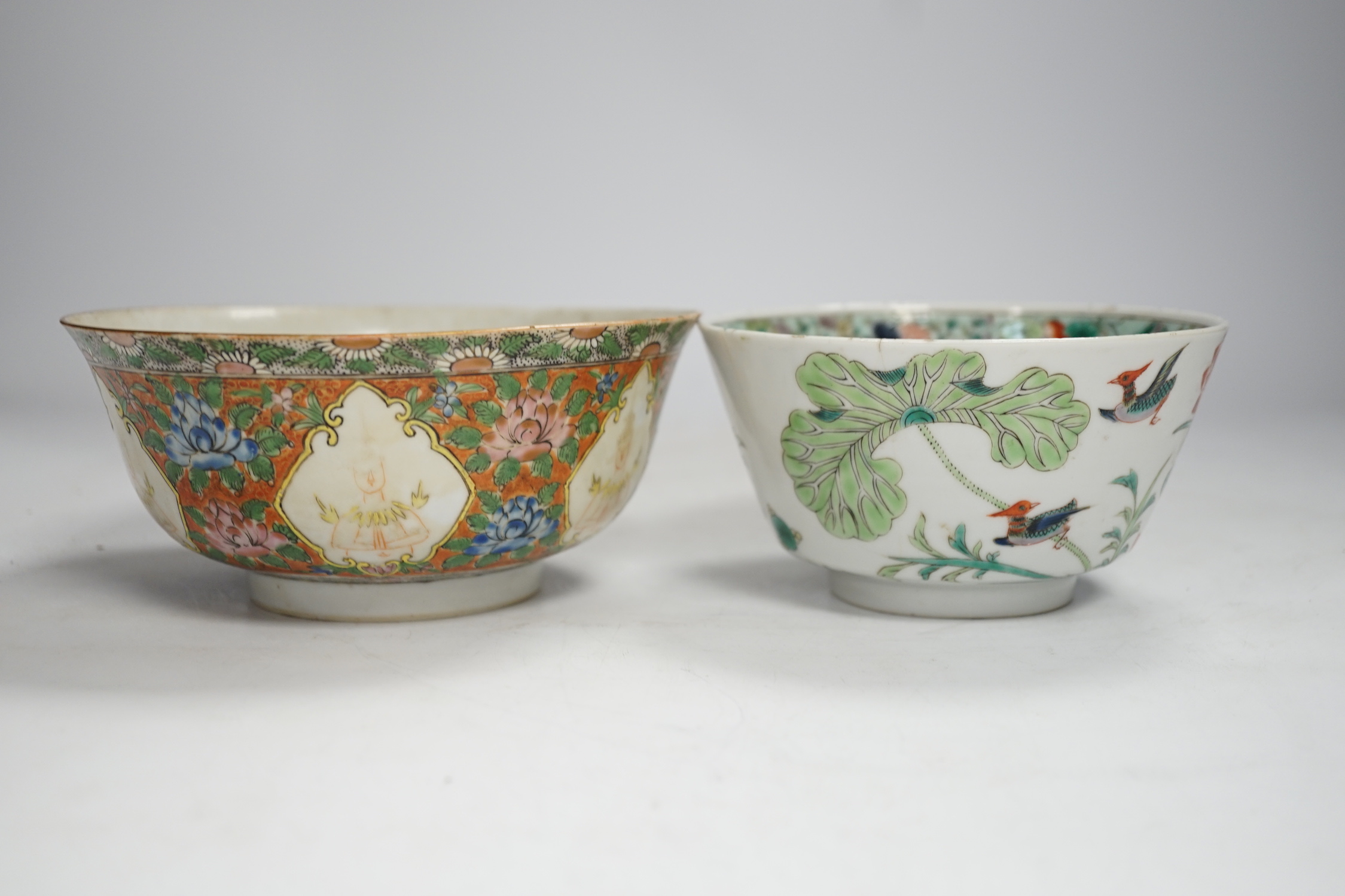 Two Chinese enamelled porcelain bowls, one for the Thai market, late Qing period, largest 16cm in - Image 3 of 10