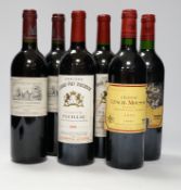 Six bottles of Grand Cru 2000 - two bottles of Chateau Cantemerle, two bottles of Chateau Lynch-