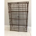 A French wrought iron wine cage, width 102cm, depth 55cm, height 162cm